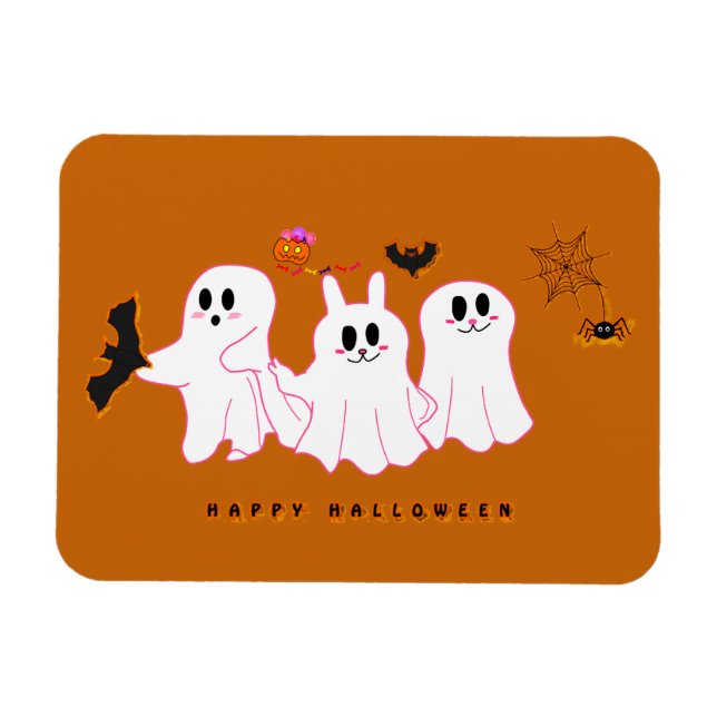 Fantasmas Graciosos Posando Para Una Foto | Imán f (Horizontal)