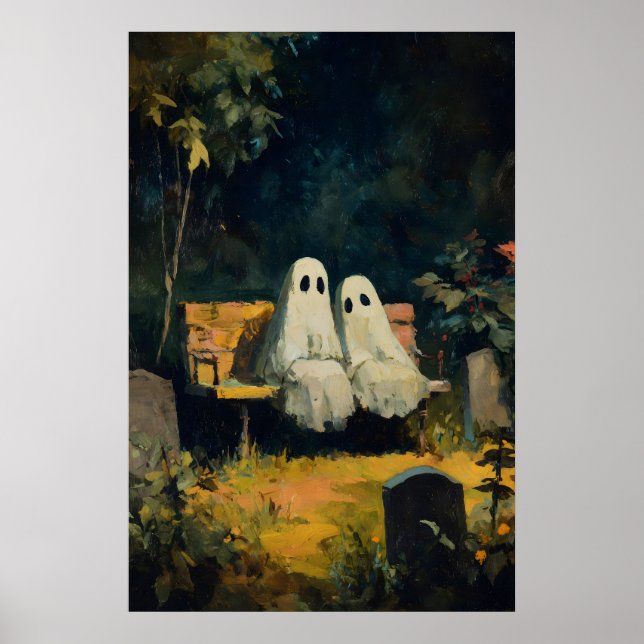 Fantasmas visitando impresión de tumba, cartel de  (Frente)