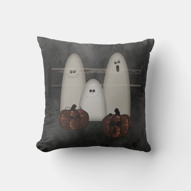 Fantasmas Y Calabazas Almohada De Halloween (Anverso)