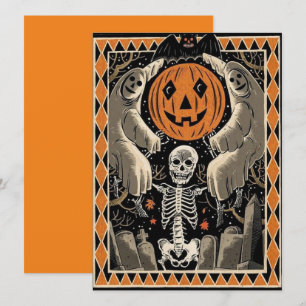 Fantasmas Y Calabazas De Halloween Vintage