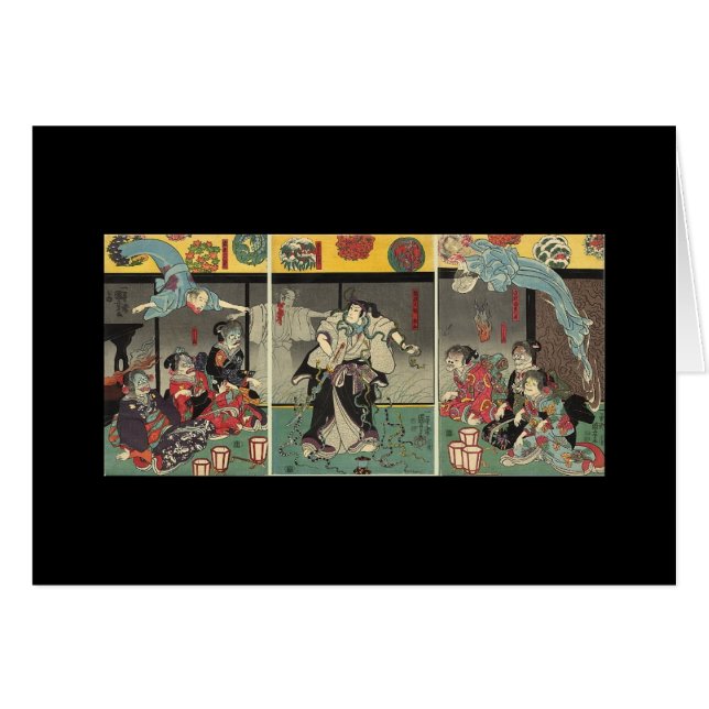 Fantasmas y serpientes que luchan C. 1850 del (Anverso (Horizontal))