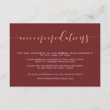Fantásticas tarjetas de alojamiento para Bodas de