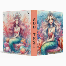 Fantasy Anime Mermaid Binder de 3 Anillos