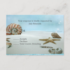 Fantasy Beach con conchas Boda Tarjeta RSVP