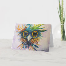Fantasy Bird Whimsical Doble Tarjeta de felicitaci