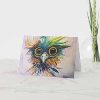 Fantasy Bird Whimsical Doble Tarjeta de felicitaci