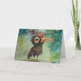 Fantasy Bird Whimsical Doble Tarjeta de felicitaci