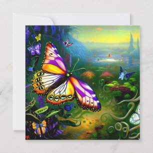 Fantasy Butterfly Journey Blank Tarjeta de felicit