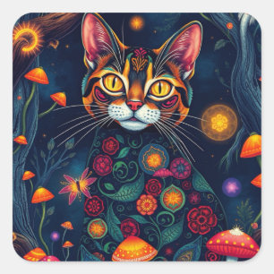 Fantasy Colorful Cat Pegatinas