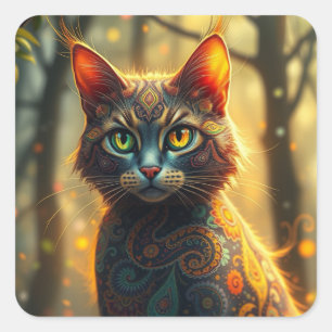 Fantasy Colorful Cat Pegatinas