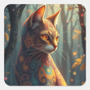 Fantasy Colorful Cat Pegatinas