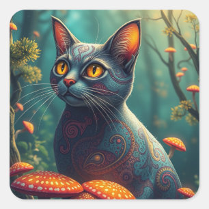 Fantasy Colorful Cat Pegatinas