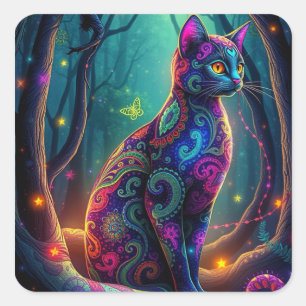 Fantasy Colorful Cat Pegatinas