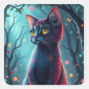 Fantasy Colorful Cat Pegatinas