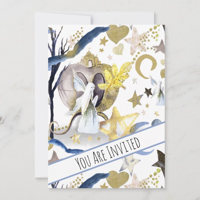 *~* Fantasy Fairy Baby Shower Invitación Moon (Anverso)