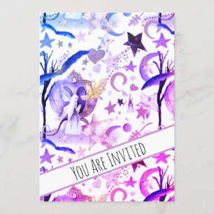 *~* Fantasy Fairy Moon Sky Invitación Baby Shower