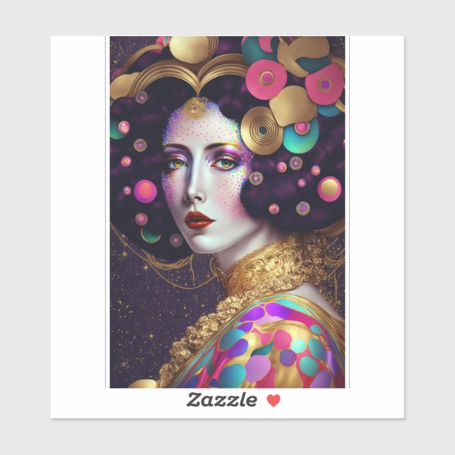 Fantasy Glam Mujer Pegatina de arte pop (Hoja)