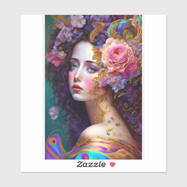 Fantasy Glam Mujer Pegatina de arte pop (Hoja)