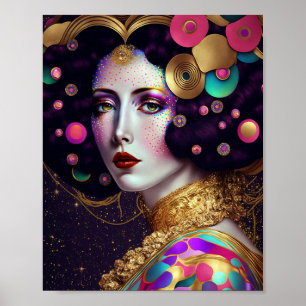 Fantasy Glam Mujer Poster de arte pop
