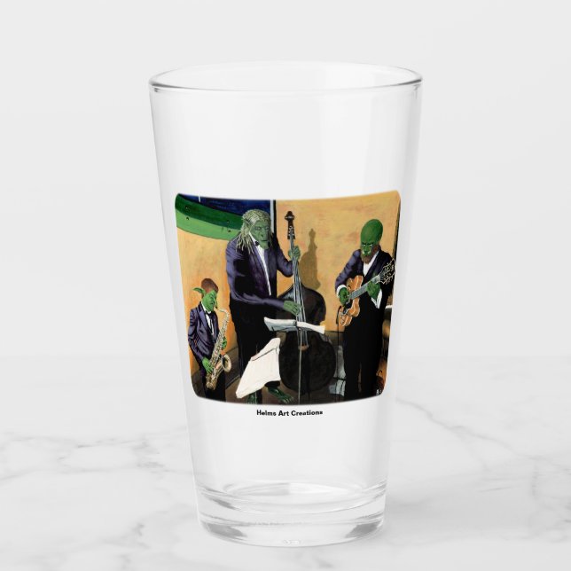 Fantasy Jazz Blues Músicos Music Art Glass Cup (Anverso)
