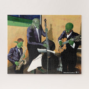 Fantasy Jazz Músicos Arte Gran rompecabezas