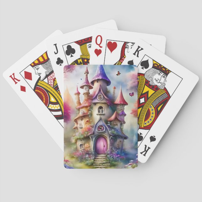 Fantasy Mushroom House Jugando Cartas (Reverso)