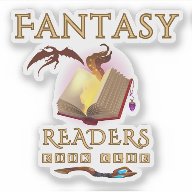 Fantasy Reader Book Club Bookish Pegatina (Anverso)