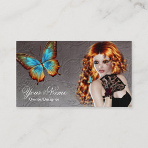 Fantasy Redhead Mariposa mujer - Tarjeta de presen