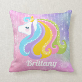 Fantasy unicorn añada nombre para la almohada de d