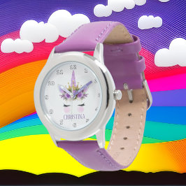 Fantasy unicornio princesa reloj de nombres