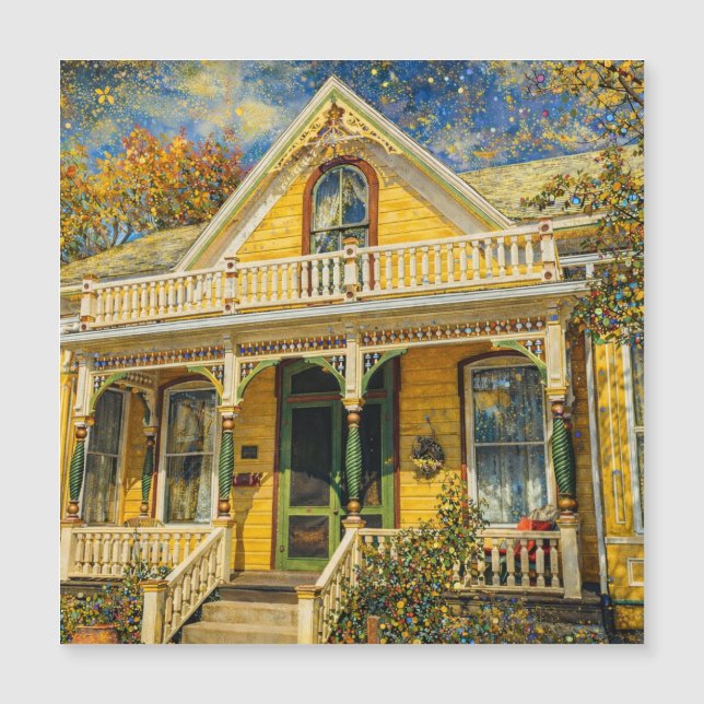 Fantasy Yellow Victorian Magnet (Anverso)