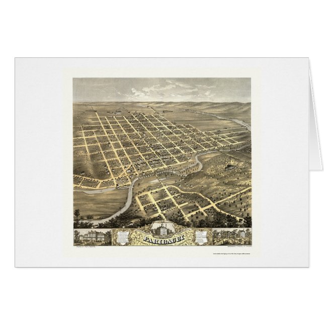 Faribault, mapa panorámico del manganeso - 1869 (Anverso (Horizontal))