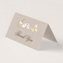 Farm Animals Baby Shower Gracias Tarjeta plegable