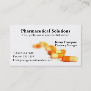 Farmacéutico de las tarjetas de visita de la