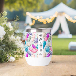 Farmacia CPht Vino Tumbler Púrpura Gris Rosa