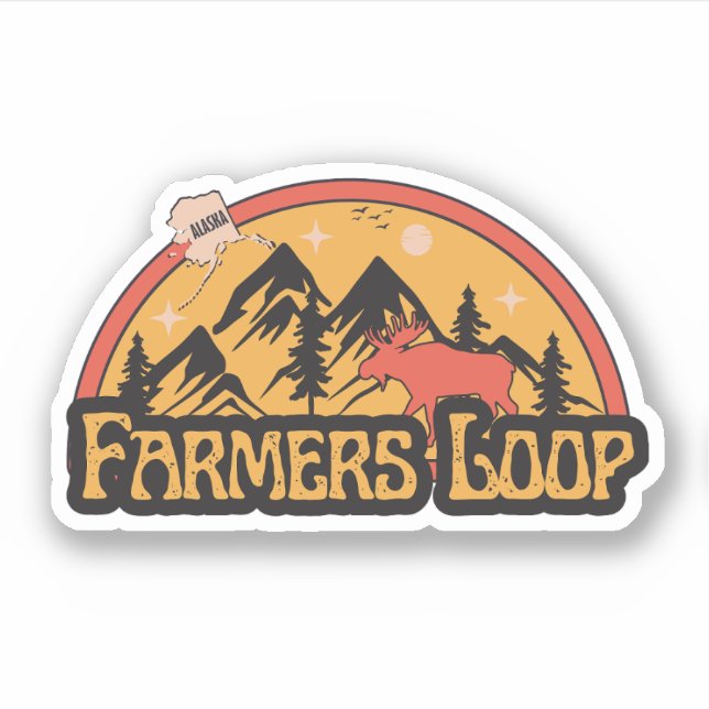 Farmers Loop, Alaska Pegatina (Anverso)