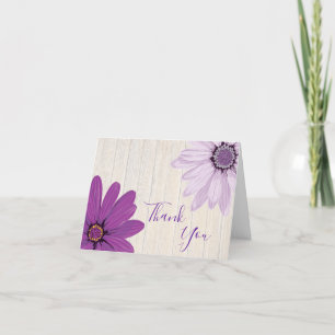 Farmhouse Purple Daisies   Tarjeta de agradecimien