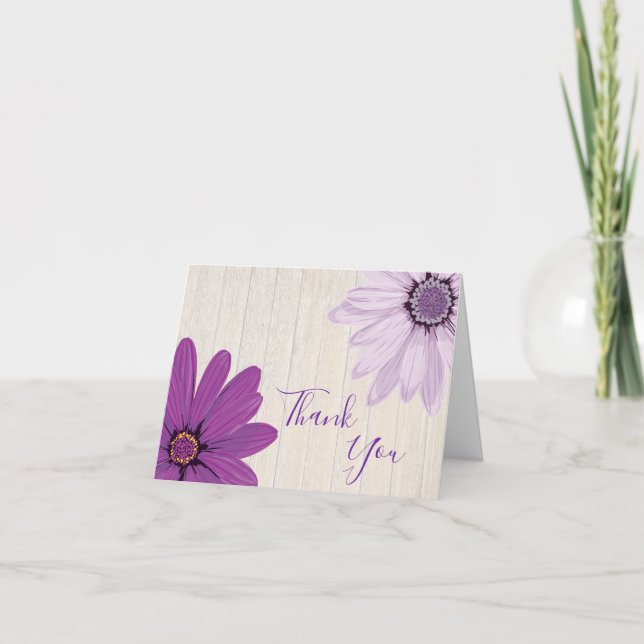 Farmhouse Purple Daisies | Tarjeta de agradecimien (Anverso)