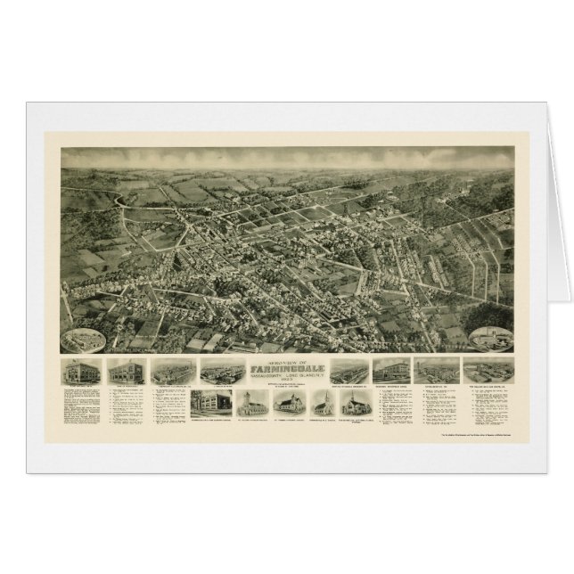Farmingdale, mapa panorámico de NY - 1925 (Anverso (Horizontal))