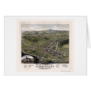Farmington, mapa panorámico del NH - 1877