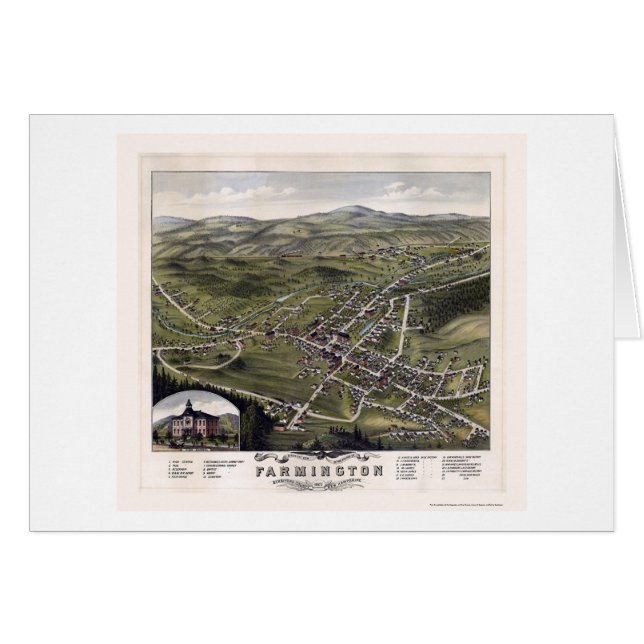 Farmington, mapa panorámico del NH - 1877 (Anverso (Horizontal))