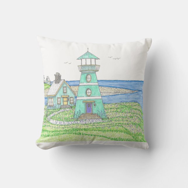 Faro 5; Almohada Exterior; Cian (Anverso)