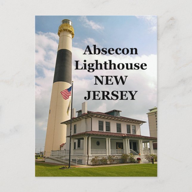 Faro Absecon, postal de Nueva Jersey (Anverso)
