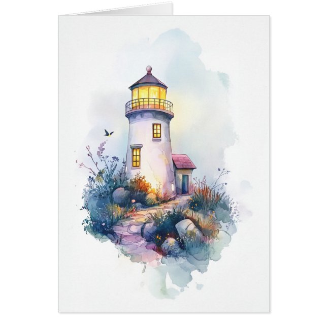 Faro acuático de 1 a 5" x 7" tarjeta de arte (Frente)