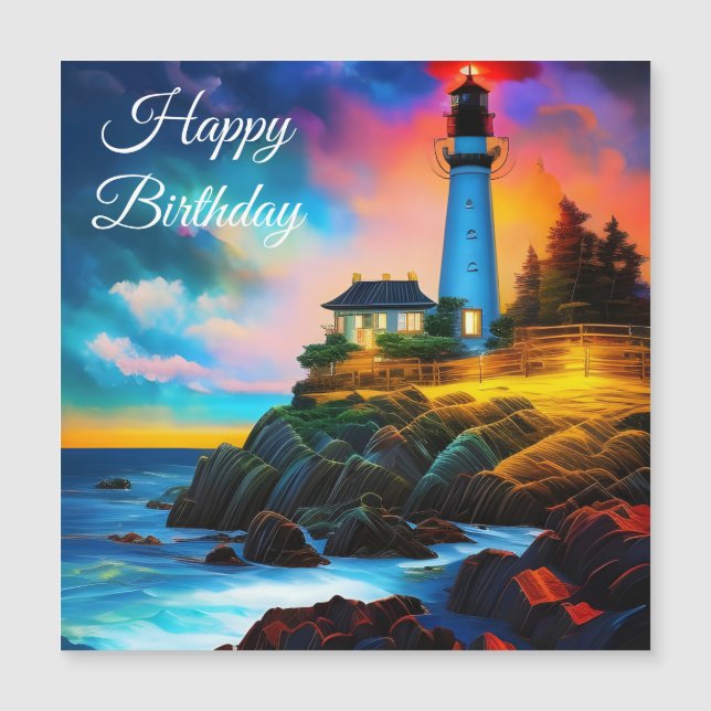 Faro al atardecer (Anverso)