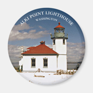 Faro Alki Point, imán de Washington Round