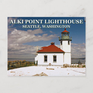 Faro Alki Point, postal de Seattle Washington