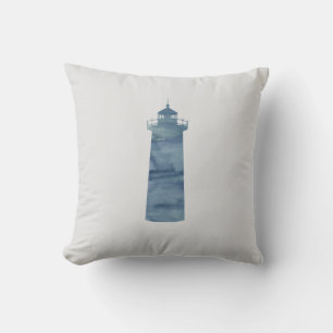 Faro azul pintando Cojín decorativo náutico
