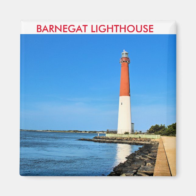 Faro Barnegat, imán de Nueva Jersey (Frente)