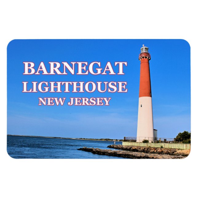 Faro Barnegat, imán flexi de Nueva Jersey (Horizontal)